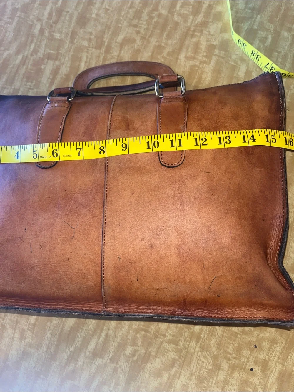 Source Unknown Tan Leather Briefcase - Classic Men’s Carryall